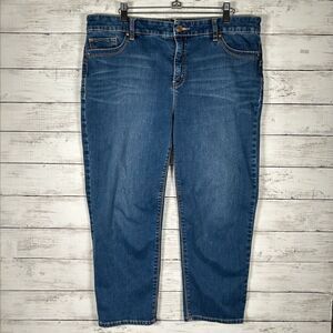 Chico’s So Slimming Slim Leg Crop Denim Whiskered Jeans Size 1.5 / US 10 M